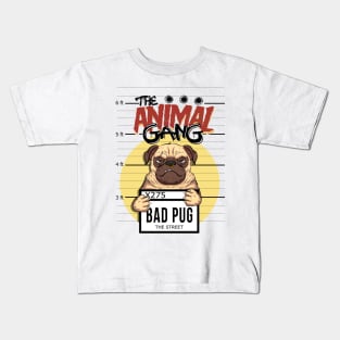 the animal gang pug urban style Kids T-Shirt